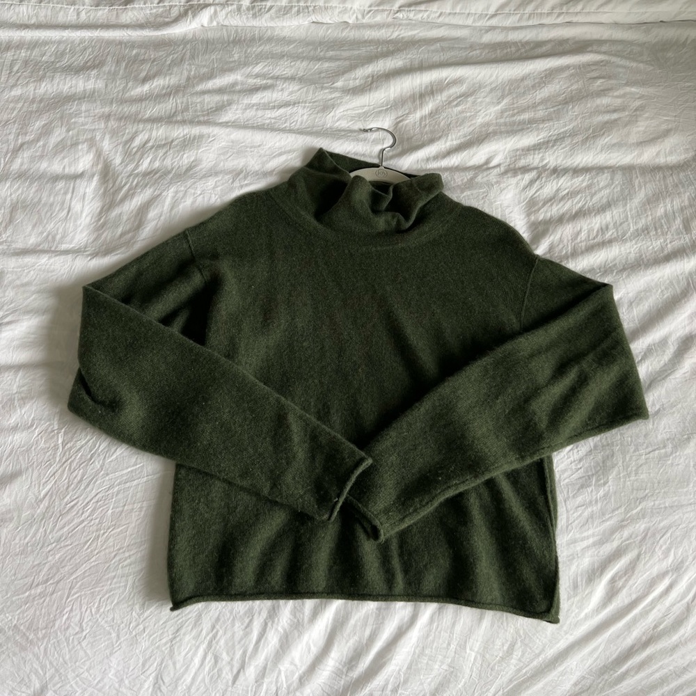 Free People Dark Green Turtleneck Sweater